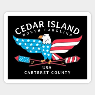 Cedar Island, NC Summer Patriotic Pride Fourth of July Magnet